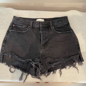 AF Abercrombie Black Jean Shorts Curve Love Mom Short Size 30 10